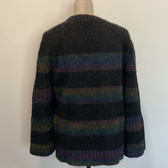 RAQUEL ALLEGRA SWEATER RAINBOW STRIPED ALPACA KNIT PULLOVER​​​​​​​ - Picture 8 of 15